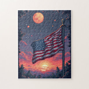 Patriotic Hidden Picture Mosaic Activity Game for Jigsaw Puzzle
