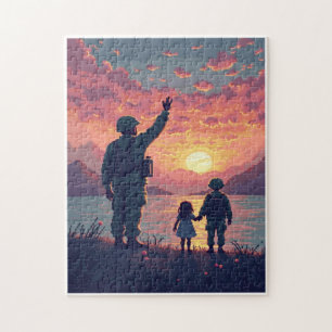 Patriotic Hidden Picture Mosaic Activity Game for  Jigsaw Puzzle