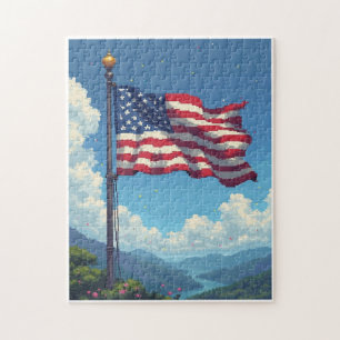 Patriotic Hidden Picture Mosaic Activity Game for  Jigsaw Puzzle