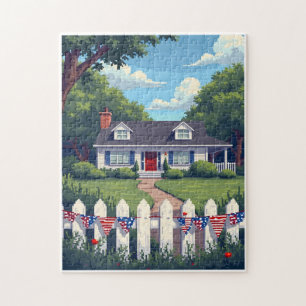 Patriotic Hidden Picture Mosaic Activity Game for  Jigsaw Puzzle