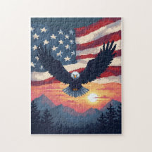 Patriotic Hidden Picture Mosaic Activity Game for