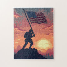 Patriotic Hidden Picture Mosaic Activity Game for