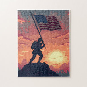 Patriotic Hidden Picture Mosaic Activity Game for  Jigsaw Puzzle