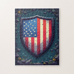 Patriotic Hidden Picture Mosaic Activity Game for  Jigsaw Puzzle