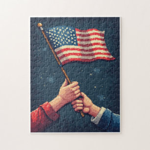 Patriotic Hidden Picture Mosaic Activity Game for  Jigsaw Puzzle