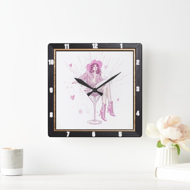 Patriotic High Heel Fashion Square Wall Clock (Home)