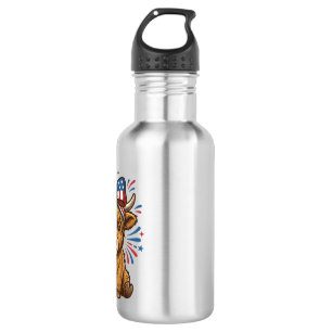 Patriotic Highland Cow Bow Vector Design (2)_1 532 Ml Water Bottle
