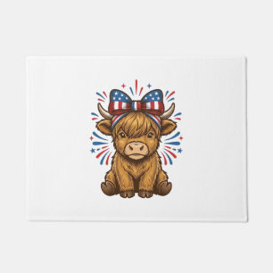 Patriotic Highland Cow Bow Vector Design (2)_1 Doormat