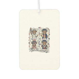 Patriotic Highland Cow Red White and Boujee Air Freshener