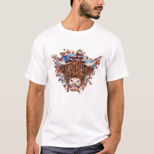 Patriotic Highland Cow shirt,American Cow shirt