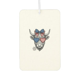 Patriotic Highland Cow Vintage Engraving Shirt_1 Air Freshener