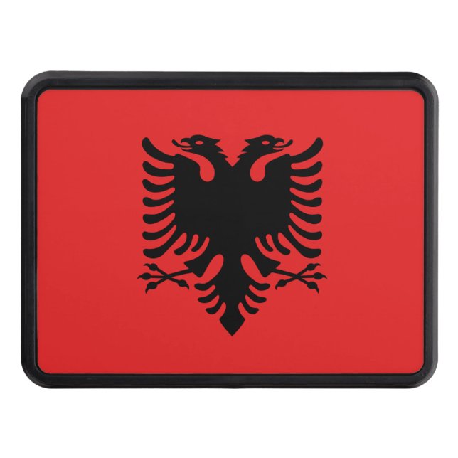 Patriotic hitch cover with Flag of Albania (Front)