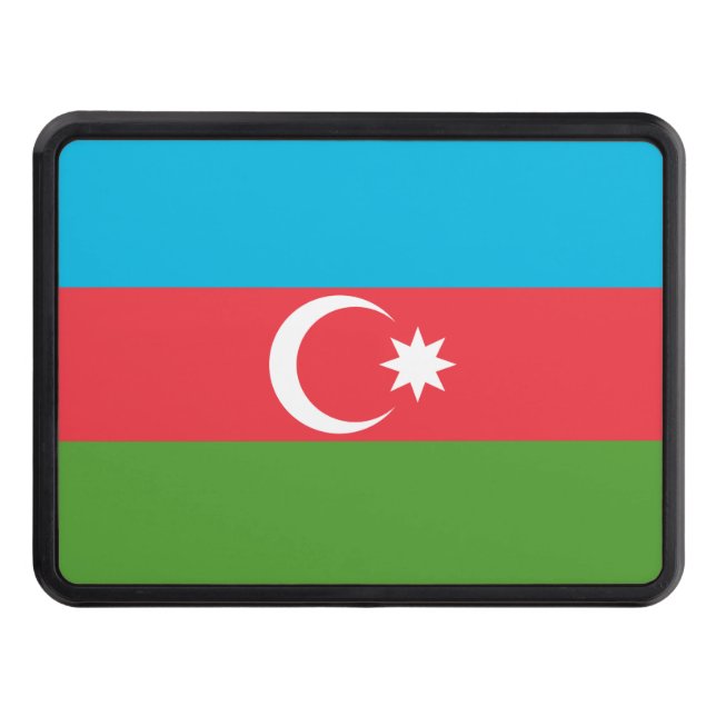 Patriotic hitch cover with Flag of Azerbaijan (Front)