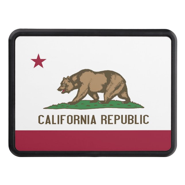 Patriotic hitch cover with Flag of California (Front)