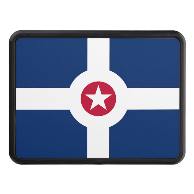 Patriotic hitch cover with Flag of Indianapolis (Front)