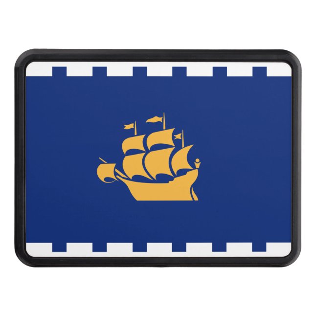 Patriotic hitch cover with Flag of Quebec City (Front)