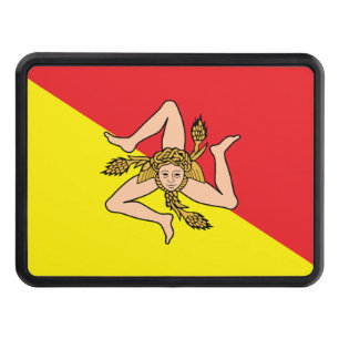 Patriotic hitch cover with Flag of Sicily