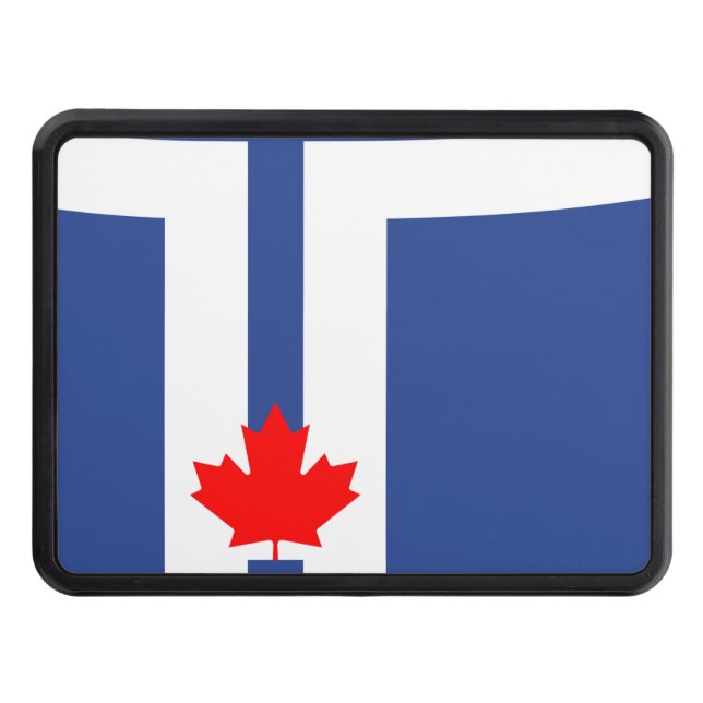 Patriotic hitch cover with Flag of Toronto, Canada (Front)