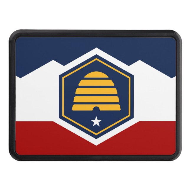 Patriotic hitch cover with Flag of Utah, USA (Front)