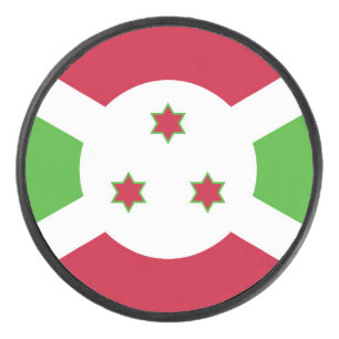Patriotic hockey puck with flag of Burundi
