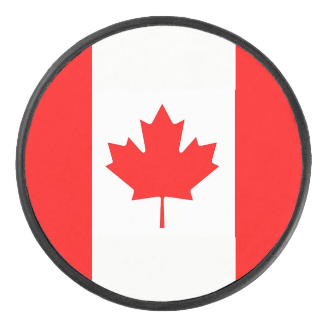 Patriotic hockey puck with flag of Canada (Front)