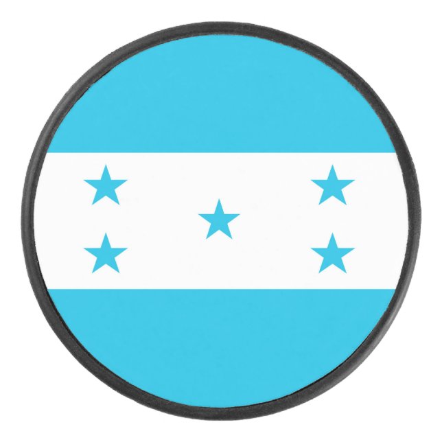 Patriotic hockey puck with flag of Honduras (Front)