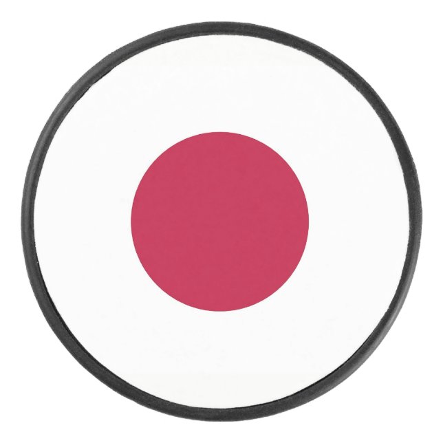 Patriotic hockey puck with flag of Japan (Front)