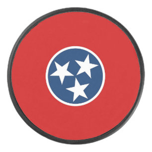 Patriotic hockey puck with flag of Tennessee