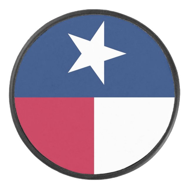 Patriotic hockey puck with flag of Texas (Front)