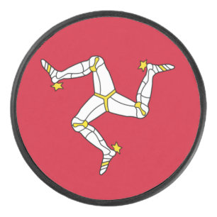 Patriotic hockey puck with Isle of Man flag, UK