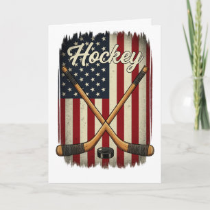 Patriotic Hockey  USA Flag Sports  Card