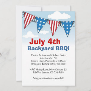 Patriotic Holiday Themed Party Invitations