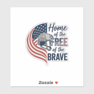 Patriotic Home of the Free Brave Helmet Shirt_1
