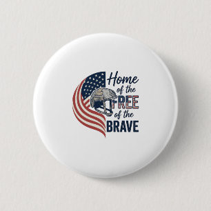 Patriotic Home of the Free Brave Helmet Shirt_1 2 Inch Round Button