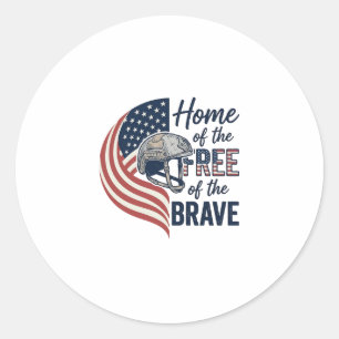 Patriotic Home of the Free Brave Helmet Shirt_1 Classic Round Sticker