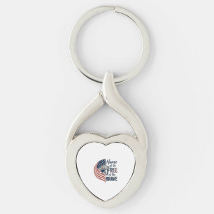 Patriotic Home of the Free Brave Helmet Shirt_1 Keychain
