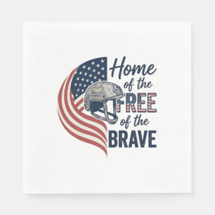 Patriotic Home of the Free Brave Helmet Shirt_1 Napkin