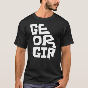 Patriotic Home State Map Of Georgia Text Shape T-Shirt