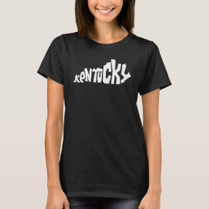 Patriotic Home State Map of Kentucky Text Shape De T-Shirt