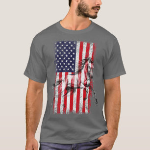 Patriotic Horse American Flag - Horse Vintage (5) T-Shirt