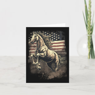 Patriotic Horse American Flag Horseback Riding Wes Card