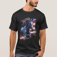 Patriotic Horse American Flag Horseback Riding Wes