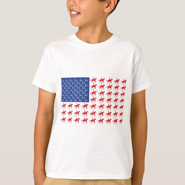 Patriotic Horse and Rider T-Shirt (Front)