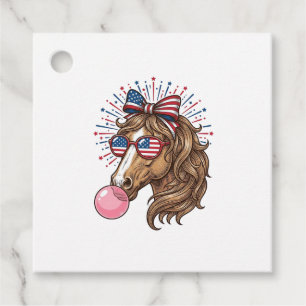 Patriotic Horse Bubble Gum Vintage Vector Shirt De Favour Tags