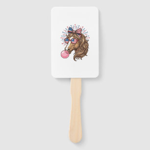 Patriotic Horse Bubble Gum Vintage Vector Shirt De Hand Fan