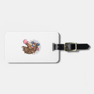 Patriotic Horse Bubble Gum Vintage Vector Shirt De Luggage Tag