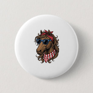 Patriotic Horse Head Vector Shirt Design_1 2 Inch Round Button