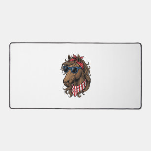 Patriotic Horse Head Vector Shirt Design_1 Desk Mat