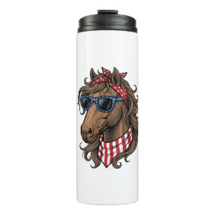 Patriotic Horse Head Vector Shirt Design_1 Thermal Tumbler