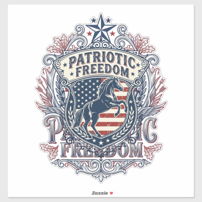 Patriotic Horse Lover Vector Graphic Tee_1 (Sheet)